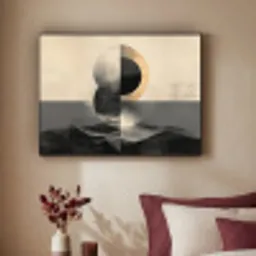 Cirkels - Schaduw - Abstract Textielframe zwart klein -sfeer1