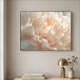 Close up - Pioenroos - Lichtroze Textielframe - compleet frame klein -sfeer2