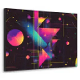 Driehoeken - Cirkels - Abstract - Sterren Textielframe zwart klein -3d