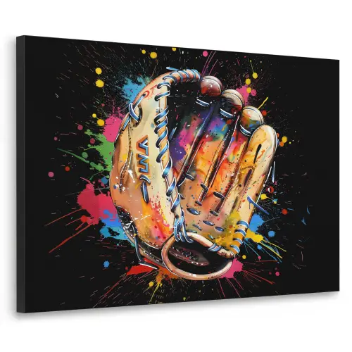 Graffiti - Sport - Baseball - Honkbal Textielframe zwart klein -3d