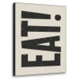 Eten - zwart - Japandi - Wit Textielframe zwart klein -3d