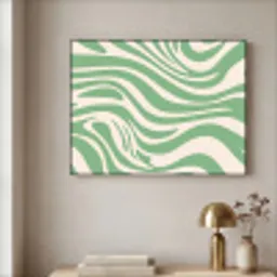 Zebrapatroon - Groen - Retro Textielframe - compleet frame klein -sfeer2
