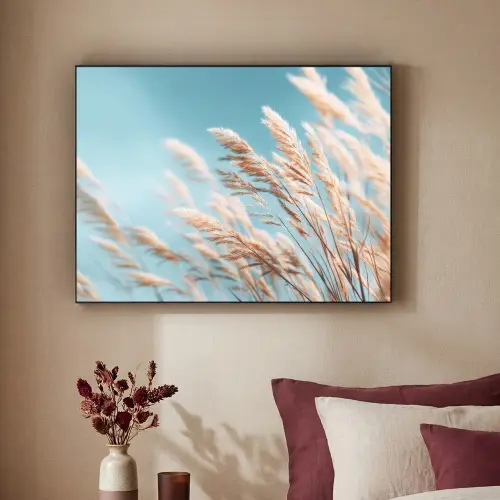 Siergras - Wind - Lichtbruin Textielframe zwart klein -sfeer1