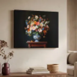 Boeket - Roze - Bloemen - Vaas Textielframe - compleet frame klein -sfeer3