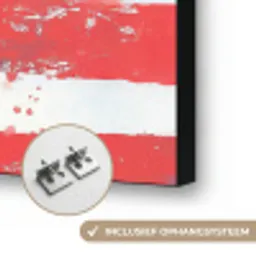 Anker - Verfspatten - Rood - Blauw Textielframe zwart klein -USP_ophangsysteemNL