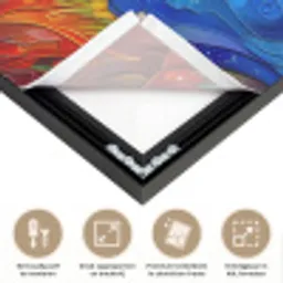 Boom - Zon - Verflook - Kleuren - Abstract Textielframe zwart klein -USP_feed_closeupNL