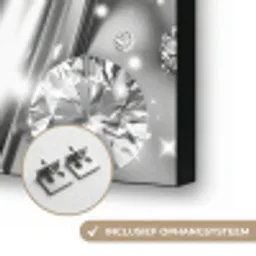Abstract - Diamant - Luxe - Modern - Zilver Textielframe zwart klein -USP_ophangsysteemNL