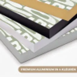 Groen - Wit - Kronkelen Textielframe zwart klein 947 -USP_kleurenNL