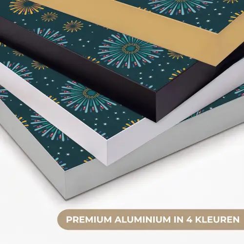 Blauw - Patroon - Retro Textielframe zwart klein 947 -USP_kleurenNL