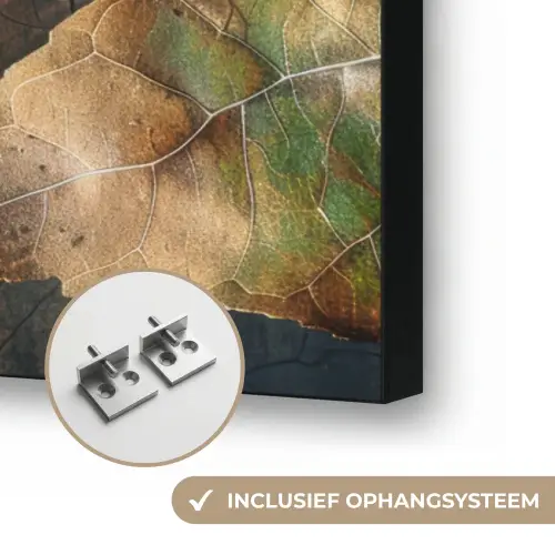 Bladeren - Bruin - Herfst - Natuur Textielframe zwart klein -USP_ophangsysteemNL