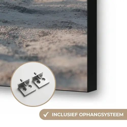 Scheepsstuur - Hout - Bruin - Zand Textielframe zwart klein -USP_ophangsysteemNL