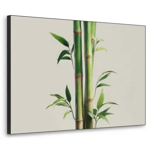 Bamboestengels - Sierlijk - Groen Textielframe zwart klein -3d