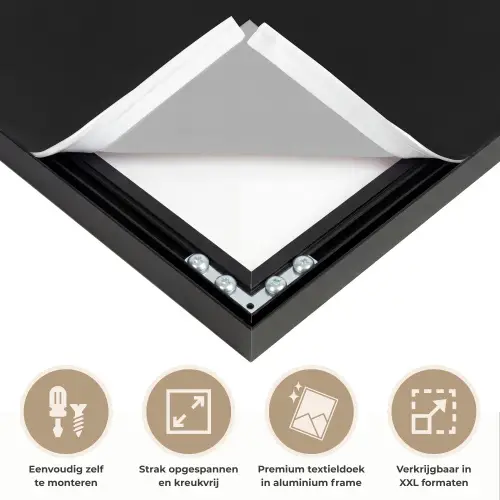 Koi - Vis - Wit - Zwart Textielframe zwart klein -USP_feed_closeupNL