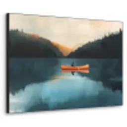 Bossen - Meer - Kano - Oranje Textielframe - compleet frame klein -3d