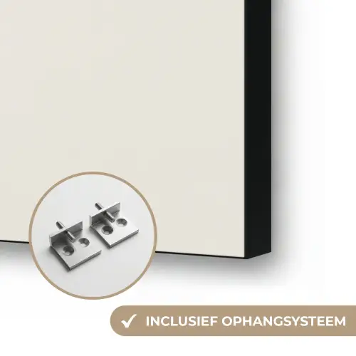 Notenkrakers - Minimalistisch - Kerst - Beige Textielframe zwart klein -USP_ophangsysteemNL