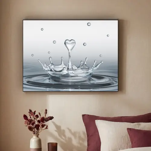Abstract - Modern - Water - Hart Textielframe - compleet frame klein -sfeer1