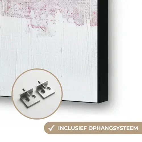 Rood - Marmer - Abstract - Goud - Modern Textielframe zwart klein -USP_ophangsysteemNL