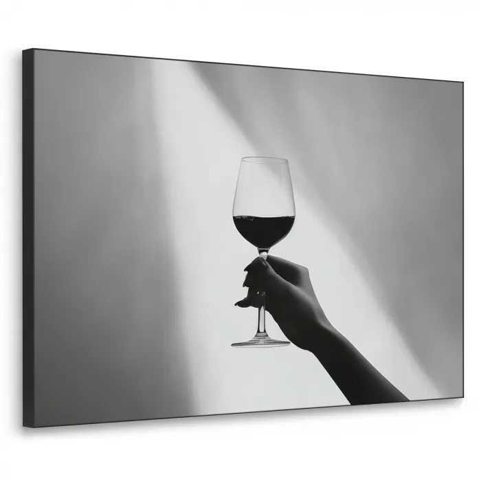 Lichtinval - Wijn - Rood - Glas Textielframe - compleet frame klein -3d