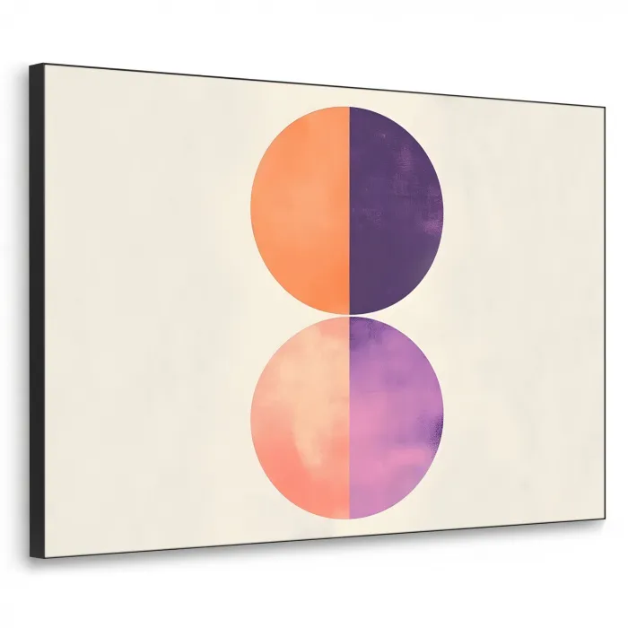 Abstract - Cirkels - Paars Textielframe - compleet frame klein -3d