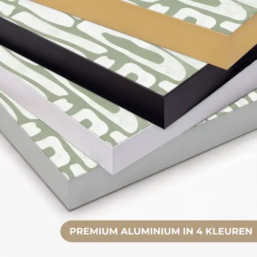 Groen - Wit - Kronkelen Textielframe zwart klein 947 -USP_kleurenNL