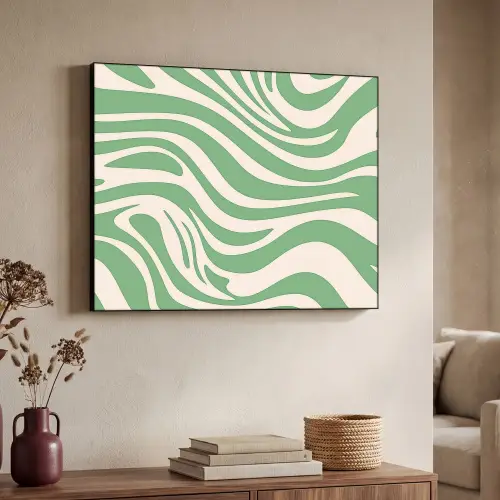 Zebrapatroon - Groen - Retro Textielframe zwart klein -sfeer3