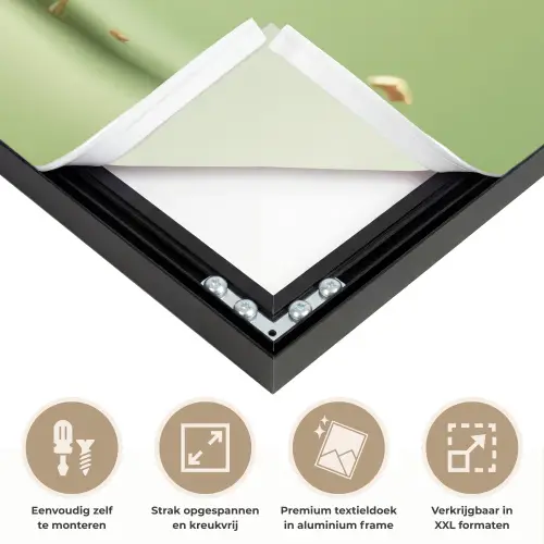 Pistache - Taart - Noten - Eten Textielframe zwart klein -USP_feed_closeupNL