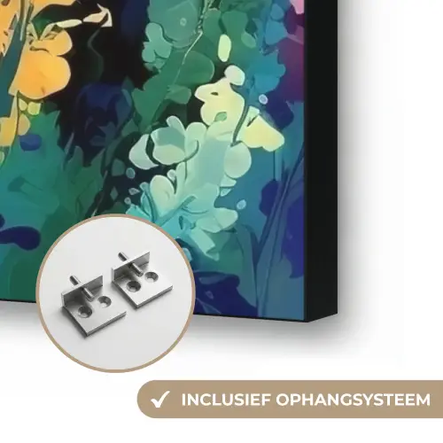 Dromerige - Langgerekte bloemen Textielframe zwart klein -USP_ophangsysteemNL
