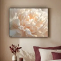 Close up - Pioenroos - Lichtroze Textielframe - compleet frame klein -sfeer1