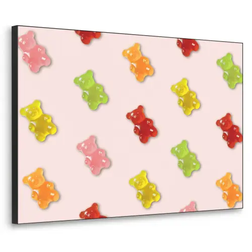 Kleur - Snoep - Roze Textielframe zwart klein -3d