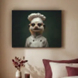 Dier - Kok - Stokstaartje Textielframe zwart klein -sfeer1