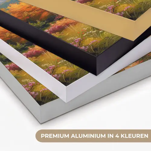 Landschap - Illustratie - Natuur Textielframe zwart klein -USP_kleurenNL
