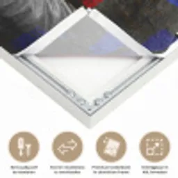 Mona Lisa - Mondriaan - Oude Meesters Textielframe wit middel -USP_closeupNL