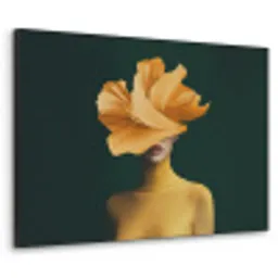 Vrouw - Hoed - Geel Textielframe zwart klein -3d