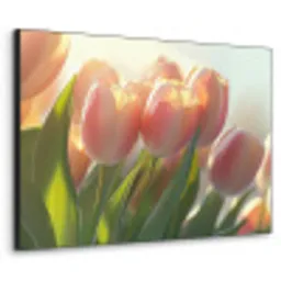 Tulpen - Roze - Zonnestralen Textielframe - compleet frame klein -3d