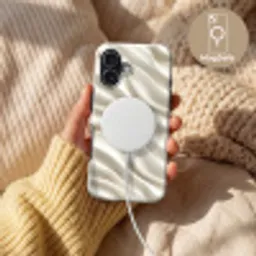 Diagonaal - Golven - Crème Toughcase MagSafe Apple iPhone 17 klein 1017 -USP_MagsafeV