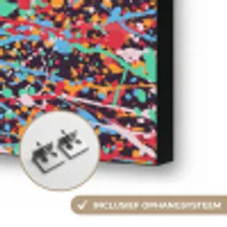 Spat - Abstract - Waterverf - Multi Textielframe zwart klein 947 -USP_ophangsysteemNL