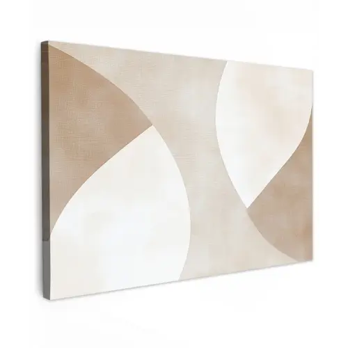 Bruin - Japandi - Abstract Tuinposter op houten frame 2 cm dik klein -3d