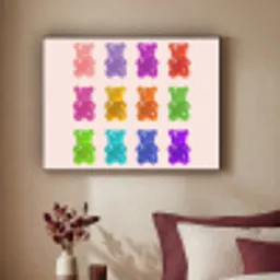 Beer - Kleurrijk - Snoep Textielframe - compleet frame klein -sfeer1