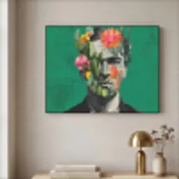 Man - Planten - Groen Textielframe zwart klein -sfeer2
