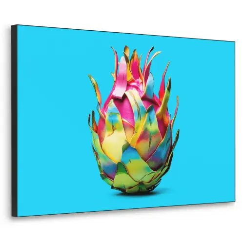 Drakenfruit - Blauw - Levendig Textielframe zwart klein -3d