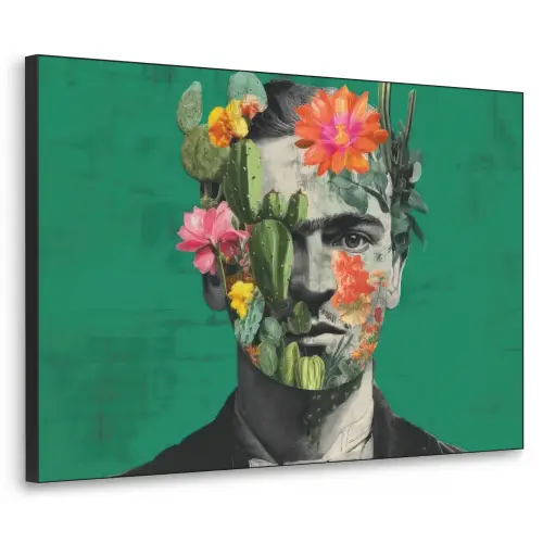 Man - Planten - Groen Textielframe - compleet frame klein -3d