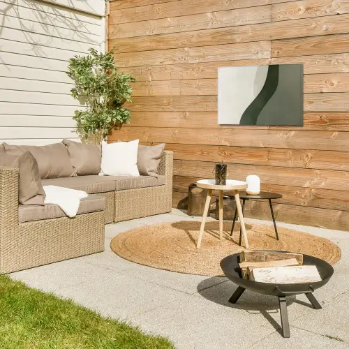 Japandi - Groen - Abstract - Modern Tuinposter op houten frame 2 cm dik klein -sfeer2
