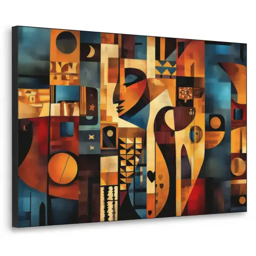 Figuren - Abstract - Symbolen Textielframe - compleet frame klein -3d