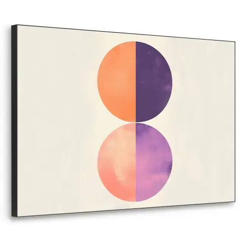Abstract - Cirkels - Paars Textielframe zwart klein -3d