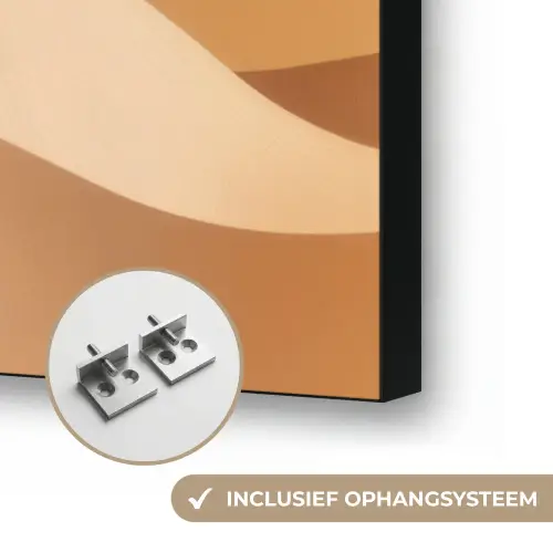 Zon - Heuvels - Boom - Abstract Textielframe zwart klein -USP_ophangsysteemNL