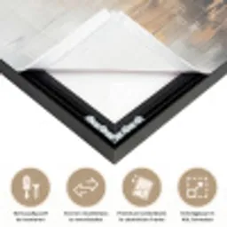 Abstract - Modern - Beige - Aesthetic - Goud Textielframe zwart klein -USP_closeupNL