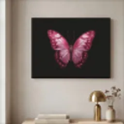 Vlinder - Fuchsia - Grafisch Textielframe zwart klein -sfeer2