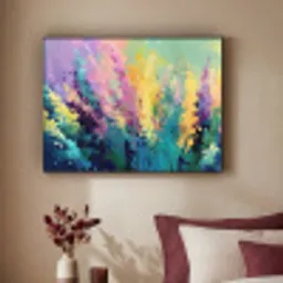 Dromerige - Langgerekte bloemen Textielframe zwart klein -sfeer1