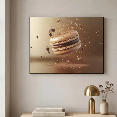 Chocolade - Macarons - Eten - Snoep Textielframe - compleet frame klein -sfeer2