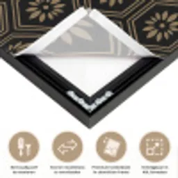 Bloemen - Goud - Hexagon Textielframe zwart klein 947 -USP_closeupNL